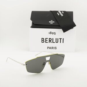 Berluti BL40019U 16D Shield Sunglasses - Palladium/Yellow/Grey